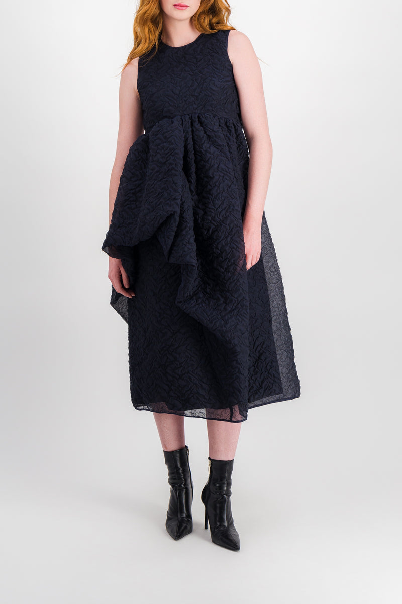 Cecilie Bahnsen - Midi dress with open back and asymmetrical skirt