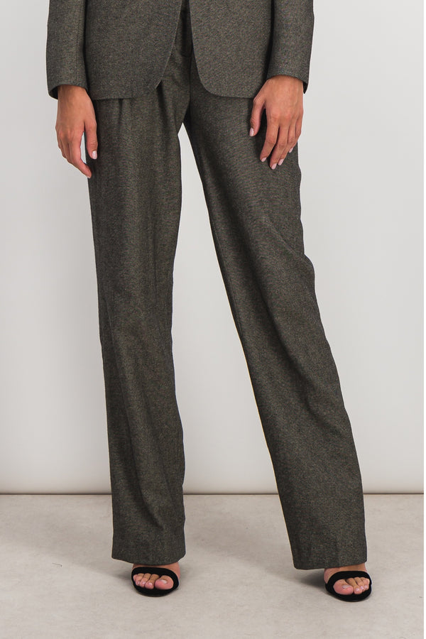 Dark grey low rise loose tailored pants