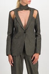 Coperni - Dark grey cut-out tailored jacket