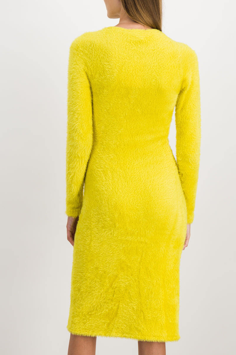 Coperni Yellow twisted cut-out knit dress Renaisa Coperni Yellow twisted cut-out knit dress Renaisa