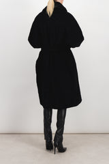 Oversized belted midi coat