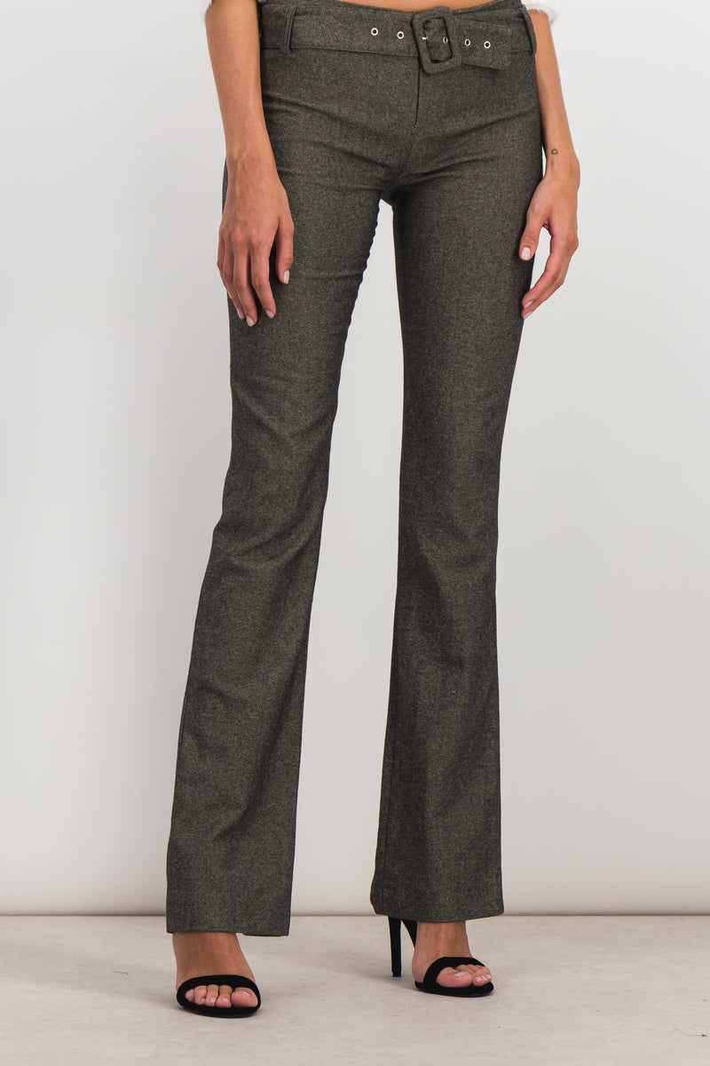 Coperni - Dark grey belted flared slim pants