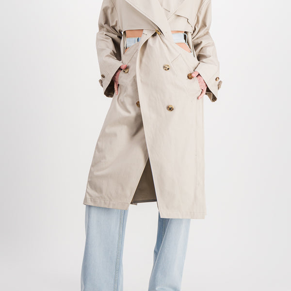 Coperni cut-out trench-coat - Neutrals