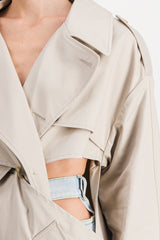 Twisted cut-out trench coat