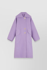 Violet oversized double sided wool maxi coat