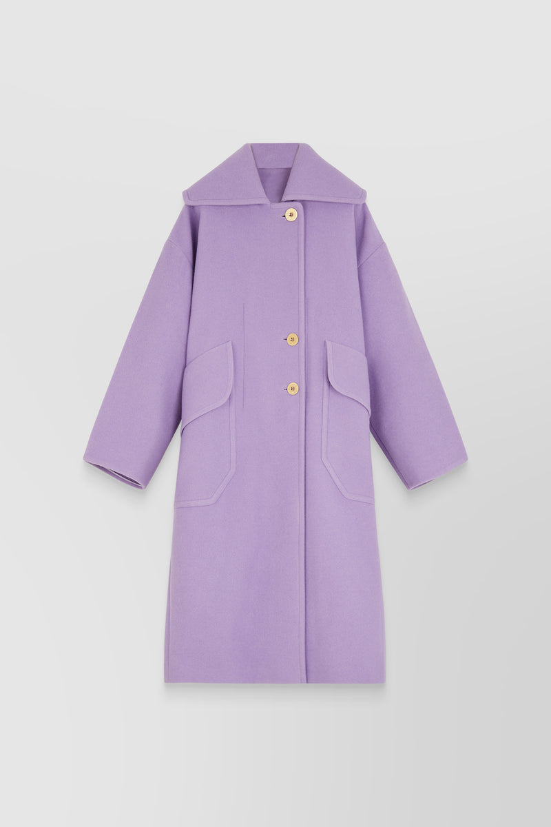 Patou - Violet oversized double sided wool maxi coat
