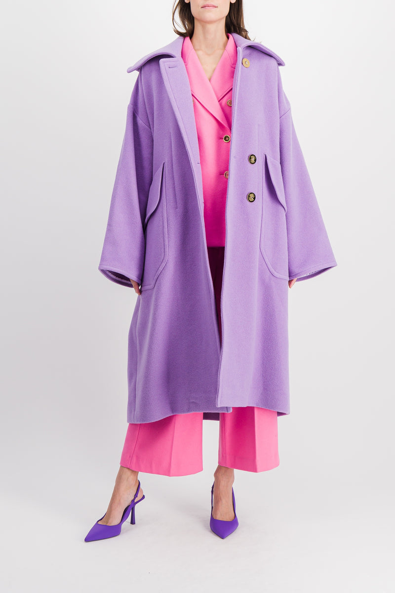 Patou - Violet oversized double sided wool maxi coat