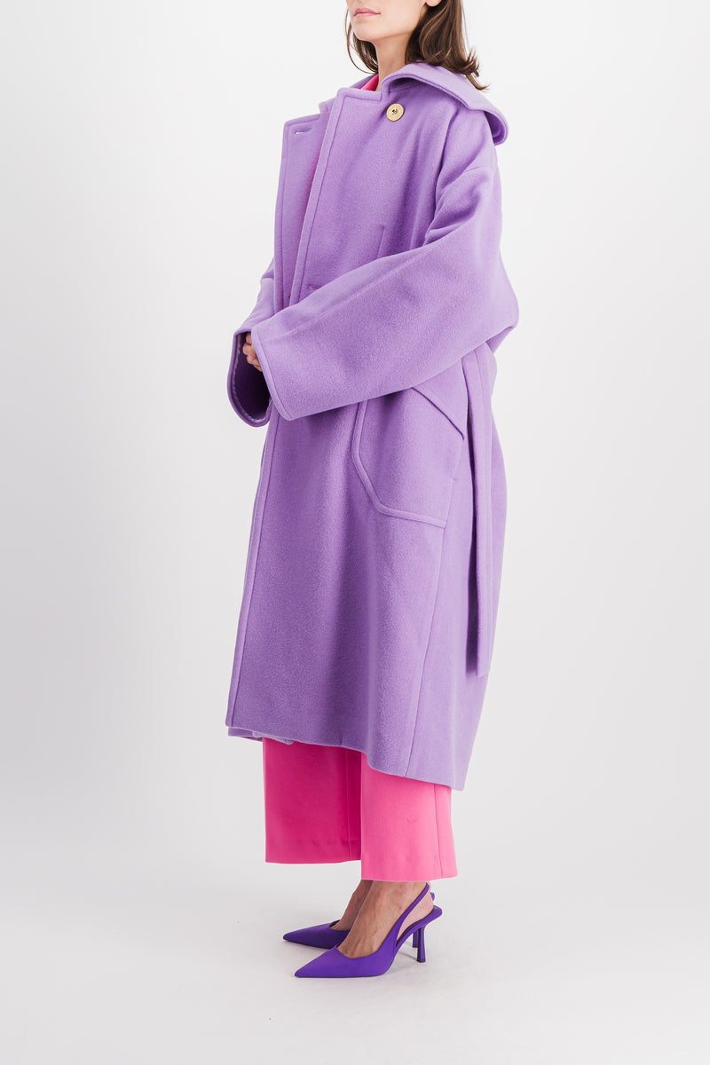 Patou - Violet oversized double sided wool maxi coat