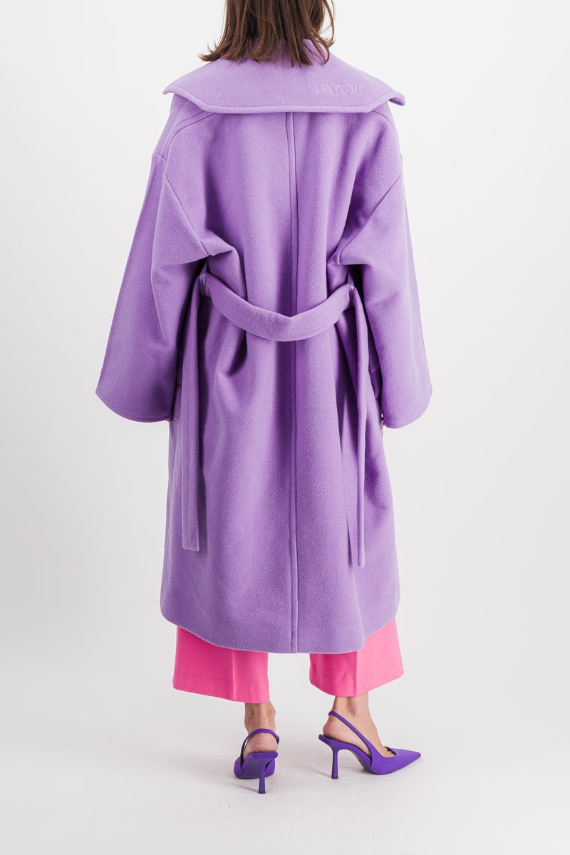 Patou - Violet oversized double sided wool maxi coat