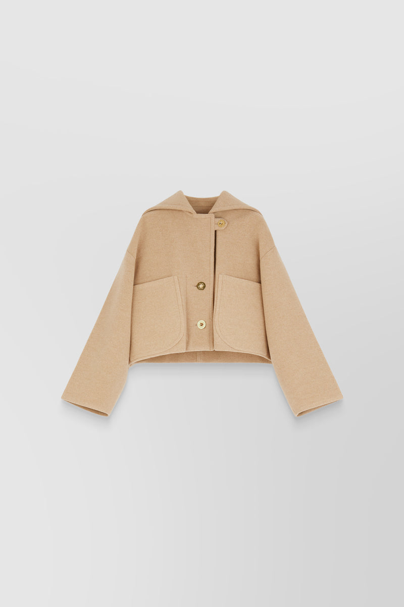 Patou - Oversized double sided wool cropped jacket