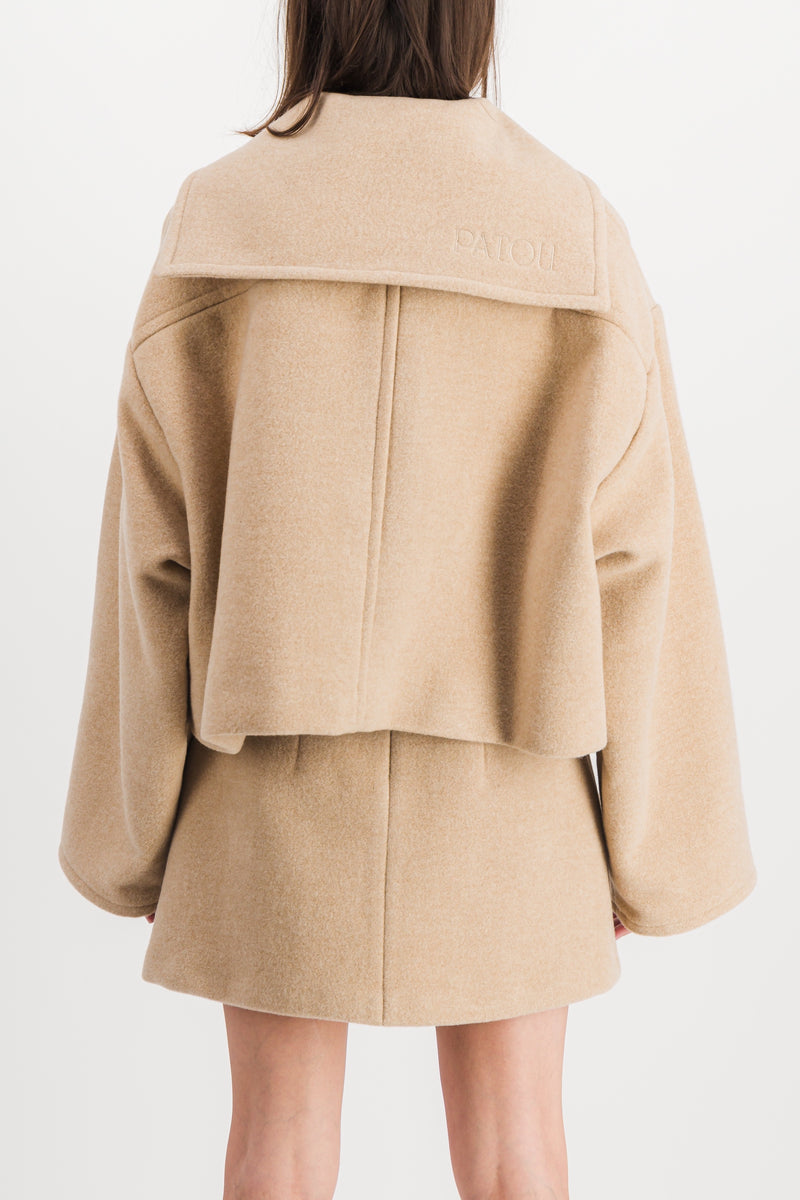 Patou - Oversized double sided wool cropped jacket